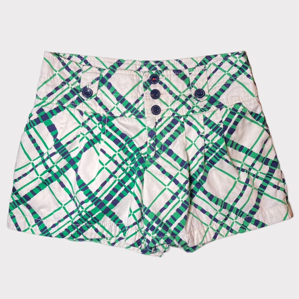 Anthropologie Womens hei hei Shorts Size 0 Multicolor Green White Geometric